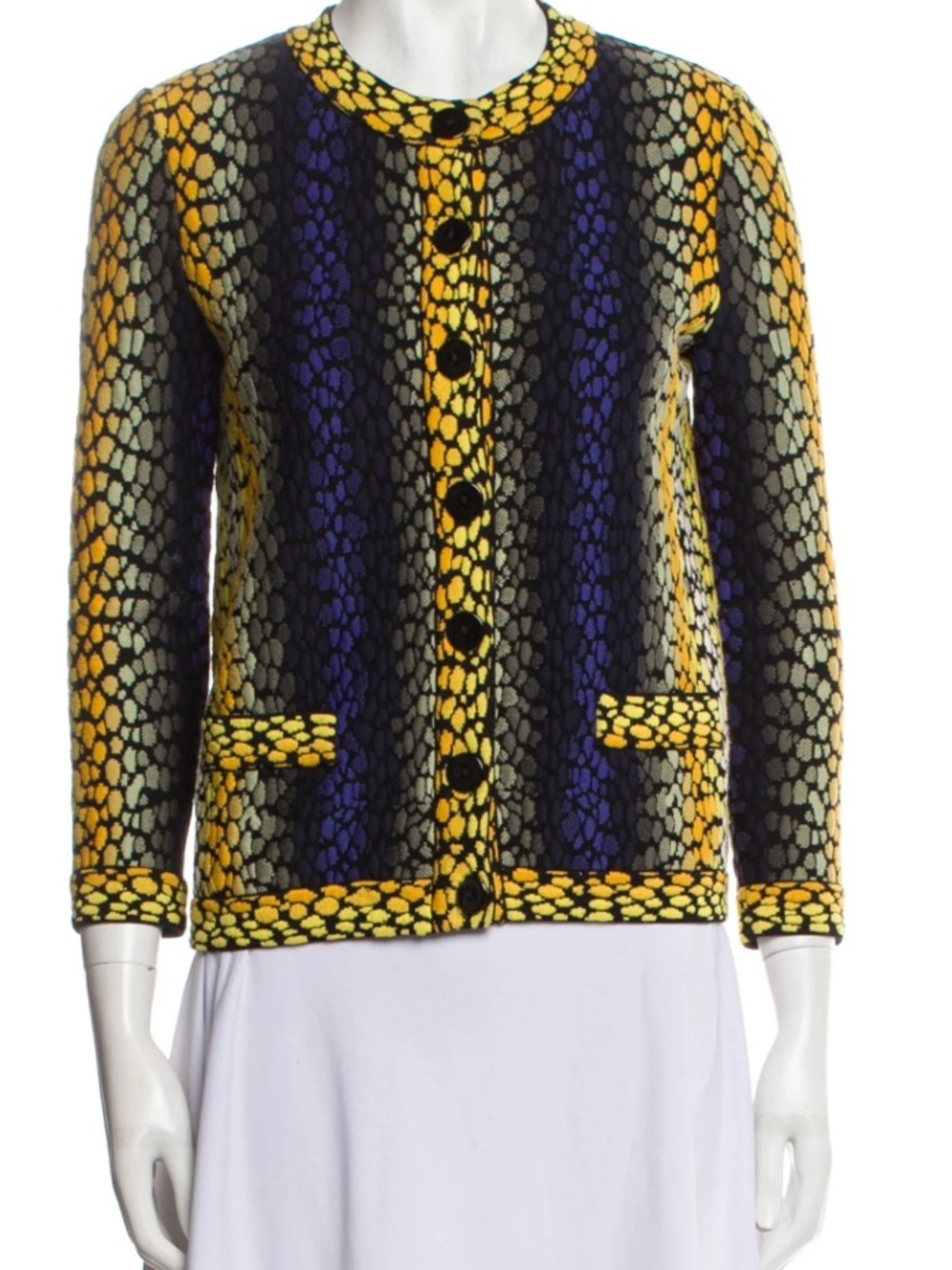 Fendi Early 2000s Snakeskin Patterned Cardigan Sweater